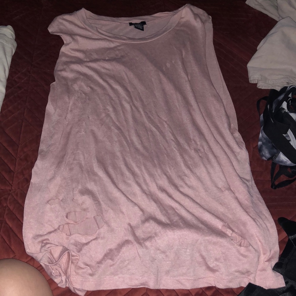 Distress muscle tee